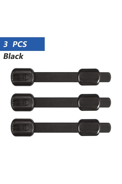 Choice 3 PCS Black Baby Safety Lock Drawer Child Safety Cabinet Locks Adhesive Cabinet For Drawer Door Latc