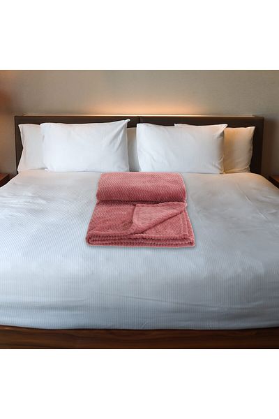 Homelux Ashlin fleece pled 130x170 cm, polyester, pink