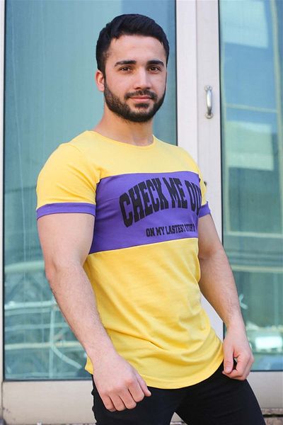 Madmext Εκτύπωση Αναλυτικό Κίτρινο T-Shirt 3013