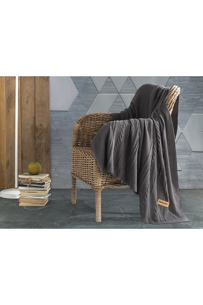 Homelux Sheryl knit blanket 130x170 cm, anthracite