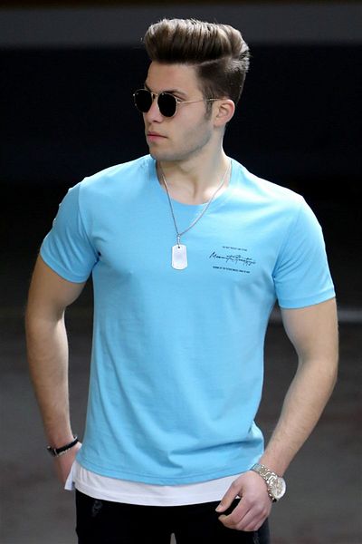 Madmext Türkises T-Shirt für Herren 4521