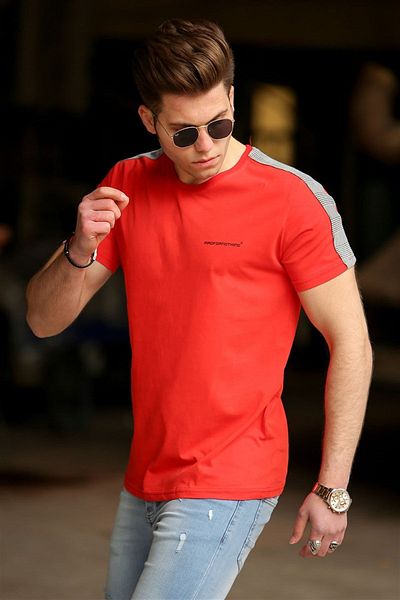 Madmext Rotes Basic-T-Shirt für Herren 4513