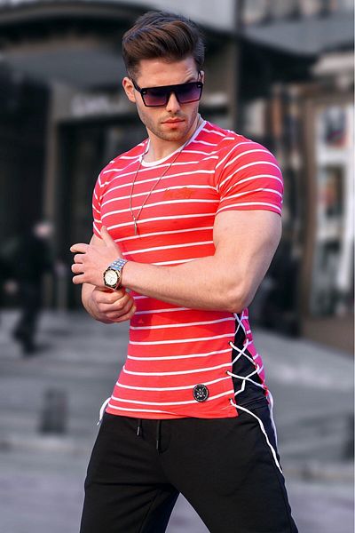 Madmext Rotes T-Shirt mit seitlicher Bindung 2567
