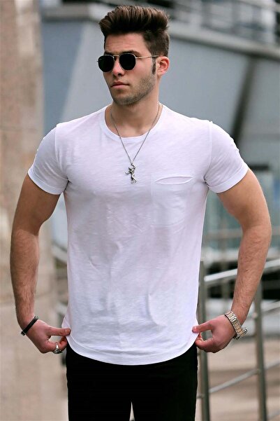 Madmext Λευκό μπλουζάκι Basic Crew Neck 4474