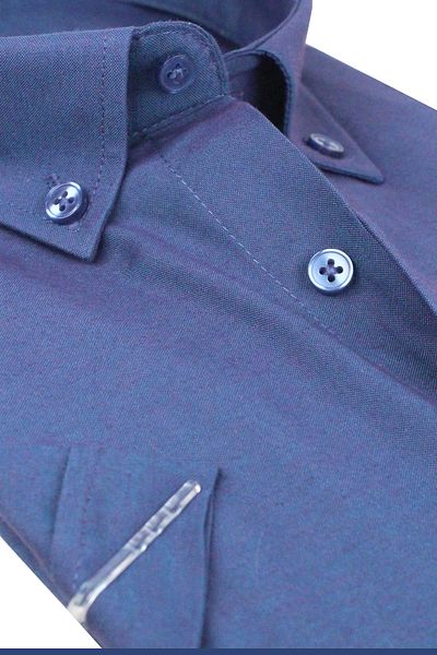 Varetta Ανδρικό κόκκινο μπλε κοντομάνικο φαρδύ βαμβακερό πουκάμισο με τσέπες με κουμπιά