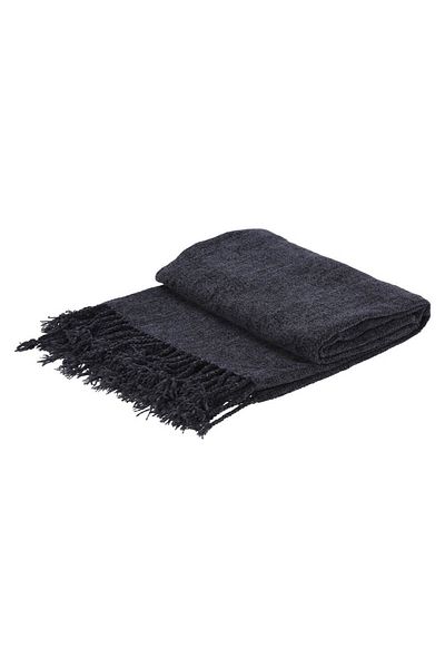 Homelux Evelyn fringed plinth, 127x152 cm, dark grey
