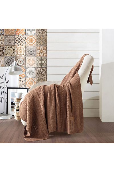Homelux Sheryl Knit Blanket 130x170 cm, Brown