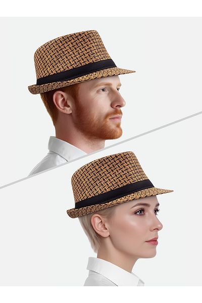 Milleniva Лятна сламена филцова шапка Trilby