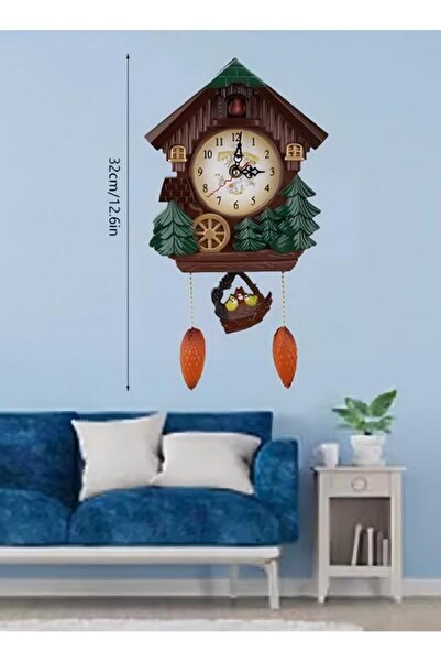 Generic Cartoon Cuckoo House Wall Clock, Hourly Music, Multiple Colors Available, 21.00x7.20x18.00cm