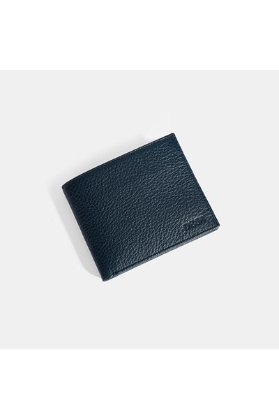Desa Men's Navy Blue Leather Wallet