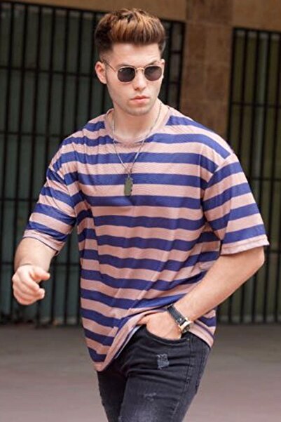 Madmext Ανδρικό μπλουζάκι Navy Blue Oversize 4995