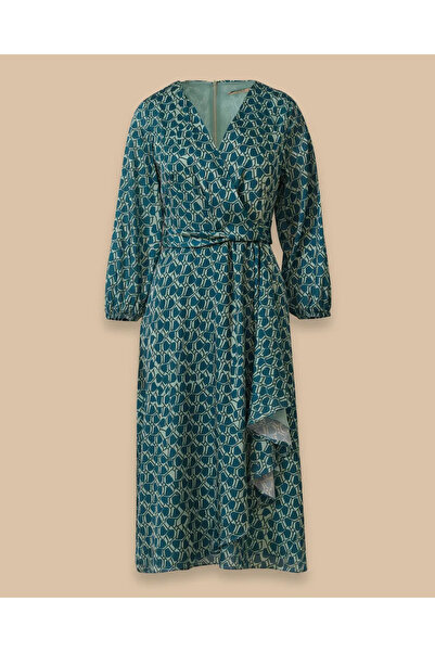 SEÇİL Γυναικείο φόρεμα με λαιμόκοψη σε σχήμα V με λεπτομέρεια κορδέλας 10002421310021