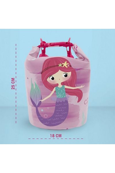 Perletti Waterproof beach bag for children, mermaid pattern, 25x18 cm, Perletti, 5l
