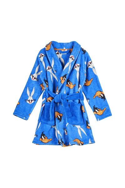 Looney Tunes Halat baie cu gluga pentru copii, cocolino, 98 CM, Albastru, Looney Tunes