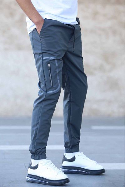 Madmext Smoked Parachute Fabric Pocket Detailed Jogger Pants 5483