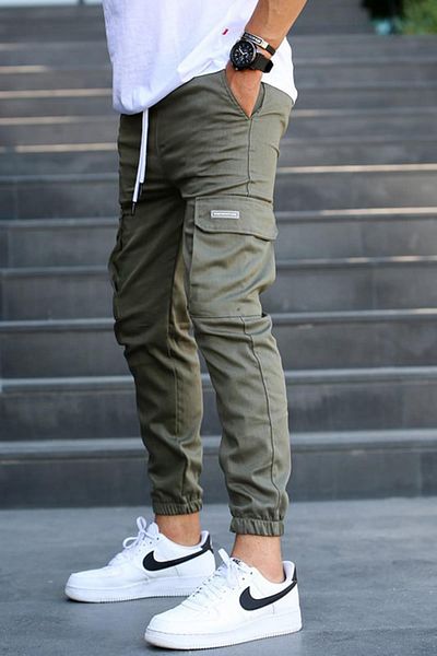 Madmext Mint Green Cargo Pocket Jogger Pants 5437