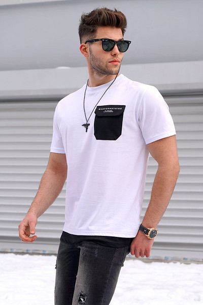 Madmext Men's White T-Shirt 5386