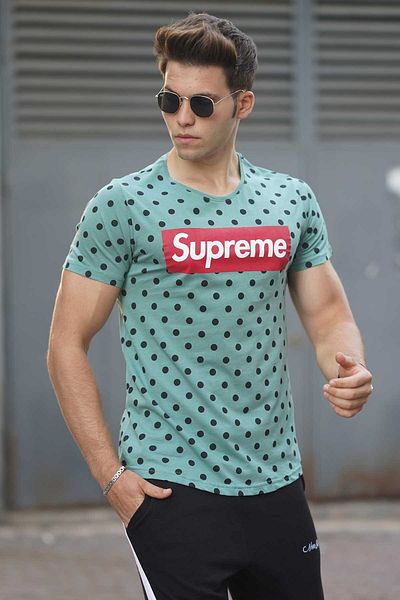 Madmext Ανδρικό T-Shirt με πράσινο στίγματα 2640