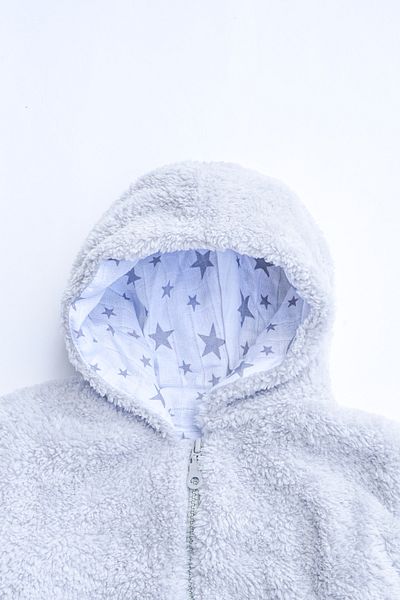bshood X Silk Atlas Baby Boy Girl Jacket Gray Plush Jacket