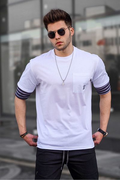 Madmext Weißes Herren-T-Shirt 5806