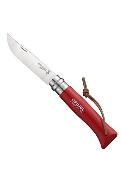 Opinel Inox No 8 Gürgen Saplı Paslanmaz Çelik Çakı (KIRMIZI)