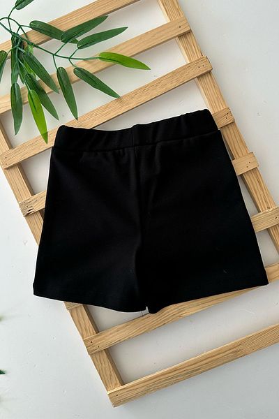 Minigimin Cicileri My Little One's Blisters Stoned Bow Detailed Steel Fabric Shorts Skirt - Black