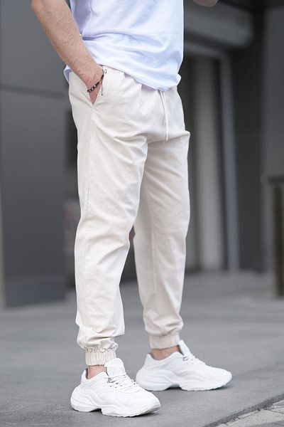 Madmext Bézs Relaxed Jogger nadrág 6853