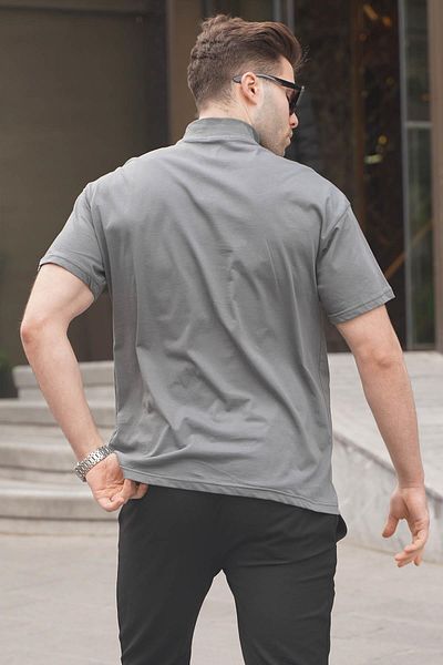 Madmext Ανδρικό μπλουζάκι με καπνιστό φερμουάρ 5858