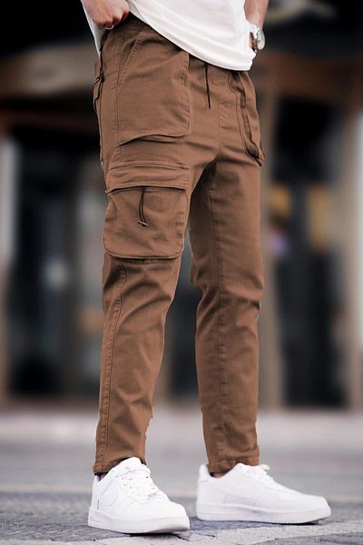 Madmext Pánské kalhoty Camel Cargo Pocket 6886