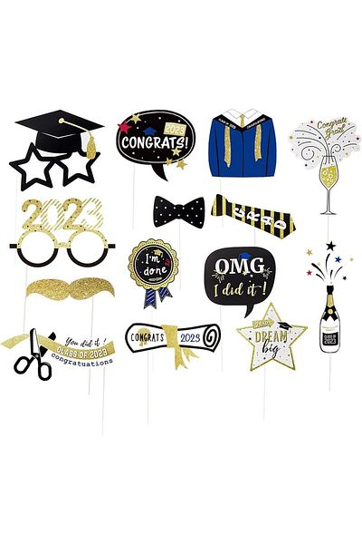 Sunbeauty Set of 14 accessories for Sunbeauty photo booth, paper, multicolor