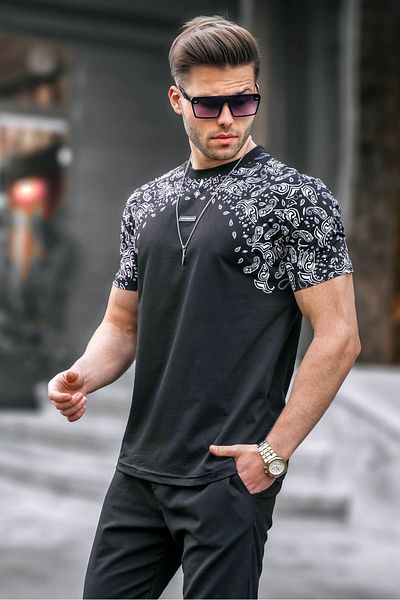 Madmext Ανδρικό μαύρο T-shirt 5354