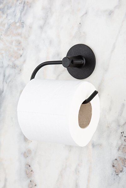 MultiStore Black Round Adhesive Long Towel Holder Ring Towel Holder Wc Outdoor Toilet Roll Holder Roll Towel Holder