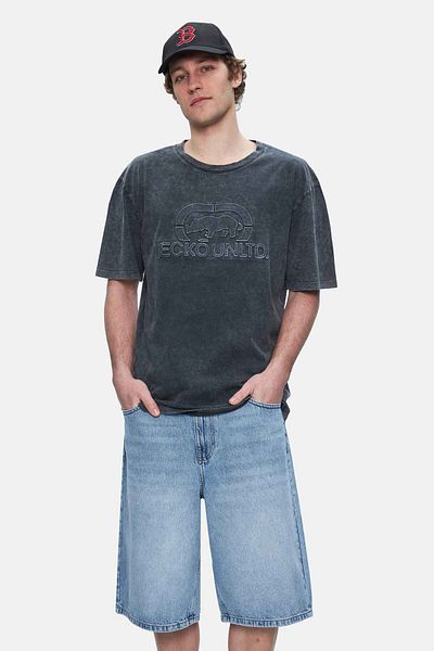 ECKO UNLTD Rochester Black Crew Neck Printed Standard Fit Men's Tshirt