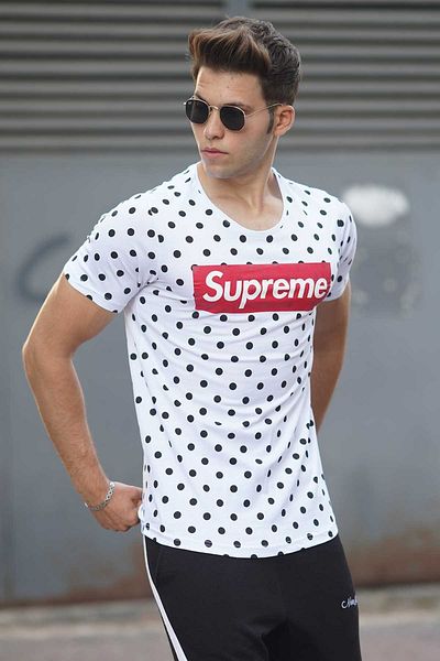 Madmext Ανδρικό T-Shirt White Spotted 2640