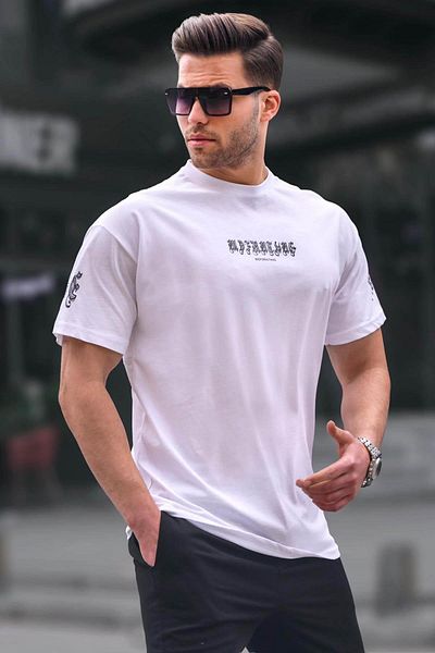 Madmext Ανδρικό T-Shirt White Crew Neck 6112
