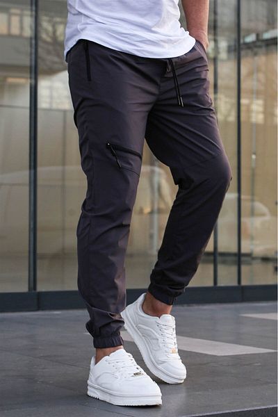 Madmext Detailní padákové kalhoty Jogger se zakouřeným zipem