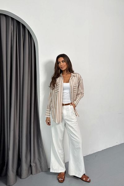 Butik Striped Shirt - Beige