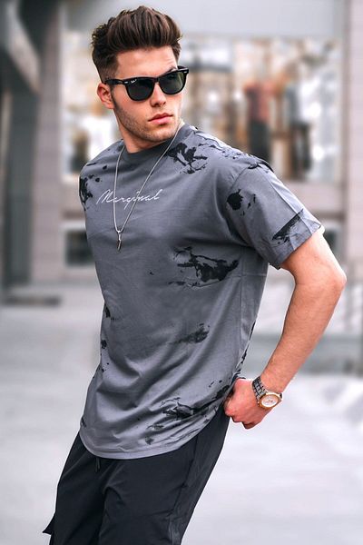 Madmext Smoked Over Fit Herren T-Shirt 5207