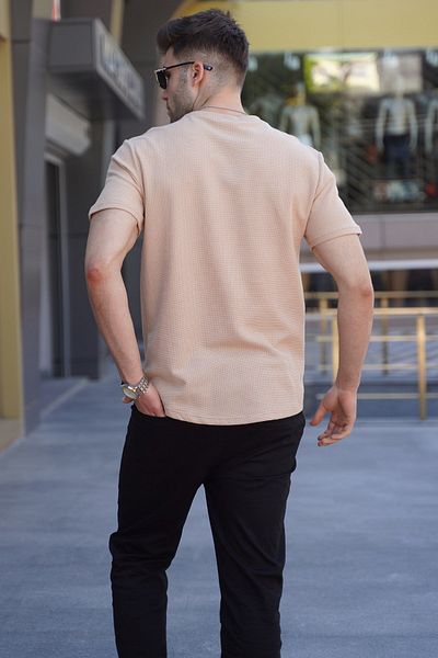 Madmext T-Shirt Βιζόν Βάφλα Βασικό 5883