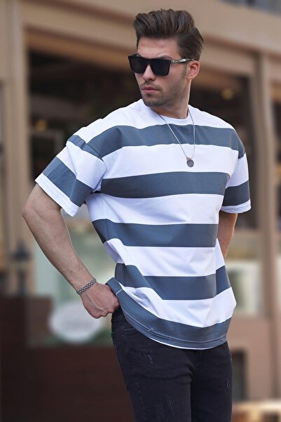 Madmext Oversize καπνιστό μπλουζάκι - Color Block, Crew Neck, κοντό μανίκι 7030