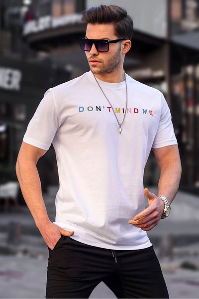 Madmext Weißes Herren-T-Shirt 5363