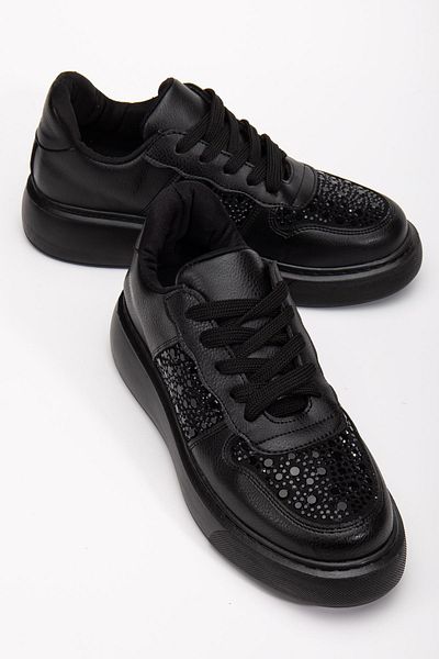 Hayalimdeki Ayakkabı Jessica Women's Black Skin Stone Sports Shoes