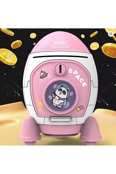 Honney Boutique Rocket Piggy Bank Children's Toy (Pink)