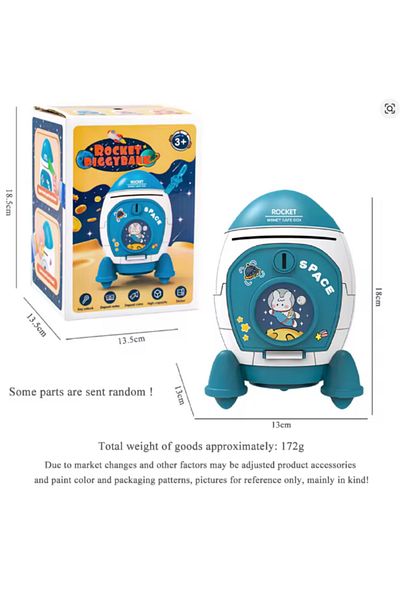 Honney Boutique Rocket Piggy Bank Children's Toy (Blue)