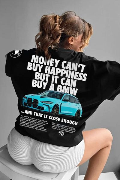 WEARTEX Oversize Unisex Bmw M3 Printed T-Shirt