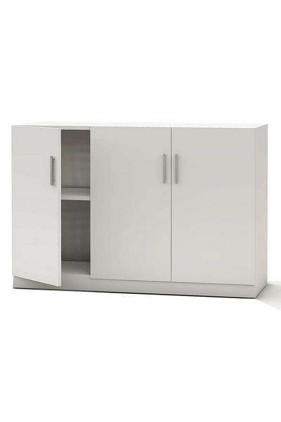 Mahmayi Modern 3 Door Credenza, Versatile Storage Solution with 2 Shelves
