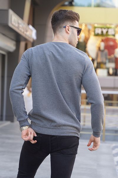 Madmext Grimelange Gestreifter Strickpullover mit Rundhalsausschnitt 5961