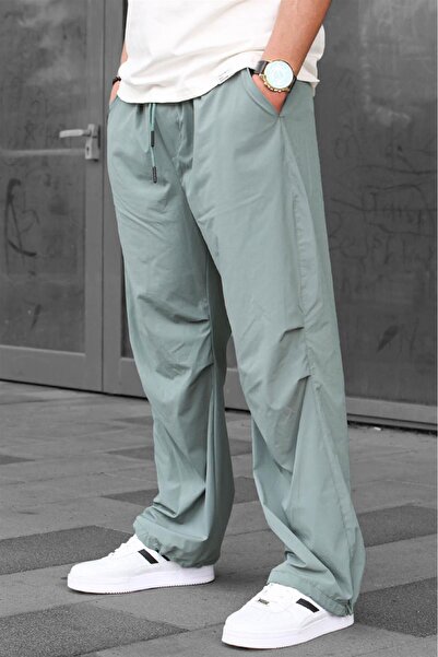 Madmext Mint Yeşili Regular Fit Erkek Paraşüt Pantolon 6504