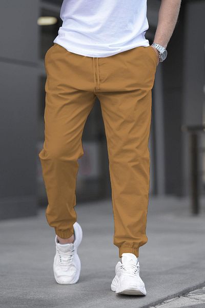 Madmext 6853 Model Camel Relaxed Jogger Pants