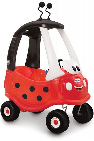 Little Tikes سيارة ليدي بيرد كوزي كوبيه للركوب - لعبة خارجية للأطفال الصغار بمقبض وأرضية قابلة للإزالة